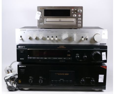 A collection of Hifi equipment to include Hitachi HCA-6500 preamplifier, Sony EP9ES processor, Sony TA-N220 amplifier &amp; T