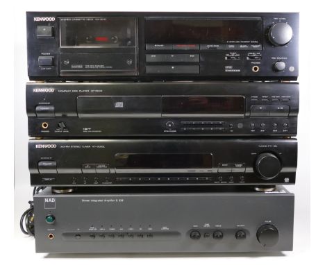 A collection of Hifi equipment to include NAD C320 stereo amplifier, Kenwood KT 3050L tuner, Kenwood KX3010 cassette deck &am