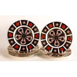 Royal Crown Derby Imari 1128 design side plates, factory seconds. (8)
