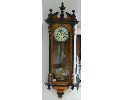 19th Century Vienna Clock with Eagle Pediment in working order, strike not working. Height: 120cm