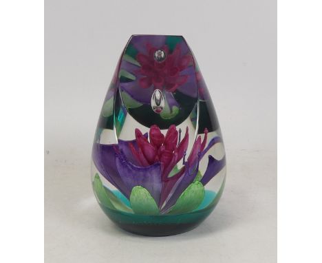 Boxed Caithness Tropical Magenta Paperweight 