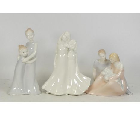 Royal Worcester child figures to include Sisterly Love, Friendship and New Born, boxed (3)