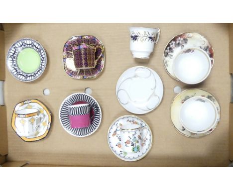 Six Matching Coffee Cans and Saucers together with two spare saucers including examples by Vista Allegra, Tuscan, Royal Worce