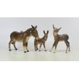 Three Beswick Donkey figures to include Donkey and two foals (3)