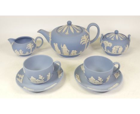 Wedgwood, A Tea for Two Set including Teapot, Milk Jug, Lidded Sugar Bowl and Two Teacup and Saucers