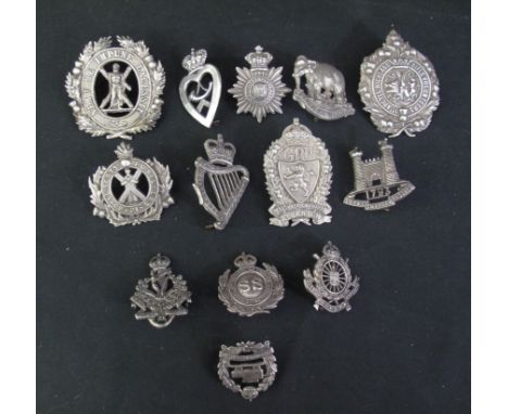 INTERESTING AND UNUSUAL COLLECTION OF SILVER BRITISH MILITARY CAP BADGES to include; First Argyle Highland Rifle Volunteers 1