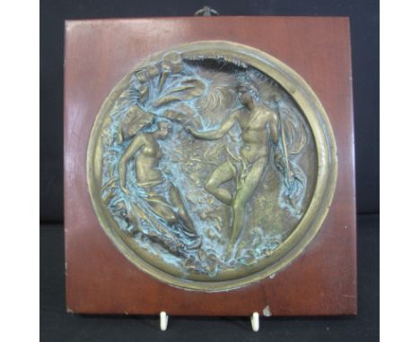 EDWARD WILLIAM WYON (1811-1885), deeply relief cast circular plaque depicting a scene from Midsummer Nights Dream with Oberon