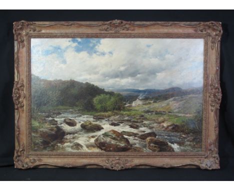 DAVID BATES (British 1840-1921), 'Weather clearing after a spate-Capel Curig', signed with title, signature and date verso, d