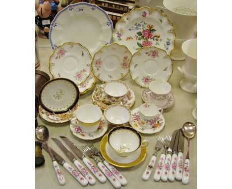 Royal Crown Derby including Derby Days cabinet plate; Granville cabinet plate; Royal Pinxton Rose saucers; Olde Avesbury Trio