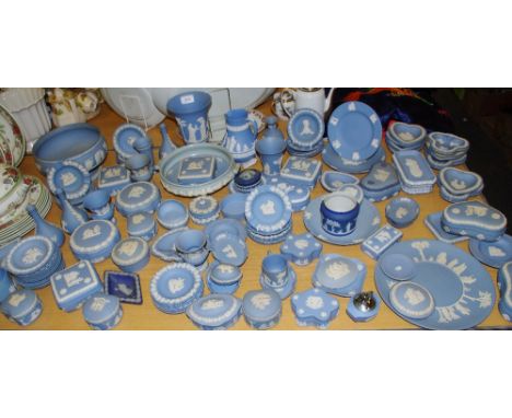 Wedgewood Jasperware - plates, bowls, trinket boxes, vases, jugs, (large Quantity).