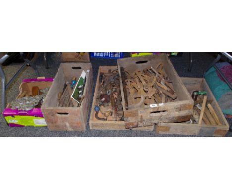 Tools - various hand tools including files, spanners, chisels, hammers, mortice gauge, etc 