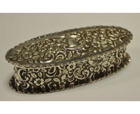 An early 20th century silver dressing table trinket box