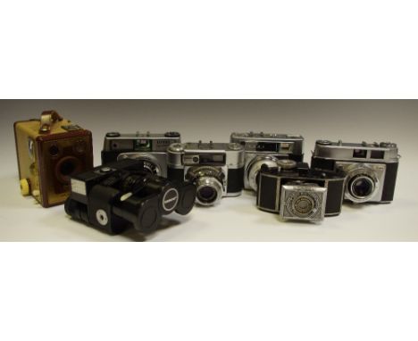 A TASCO 7800 binocular camera serial no. 7736911; fitted leather case &amp; instructions; AGFA Karat 6.3 Art Deco strut foldi