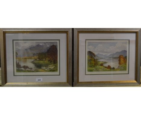 R. Cresswell Boak A.R.C.A.Loch Katrine, Loch Lomond, a pair,signed coloured etchings. 