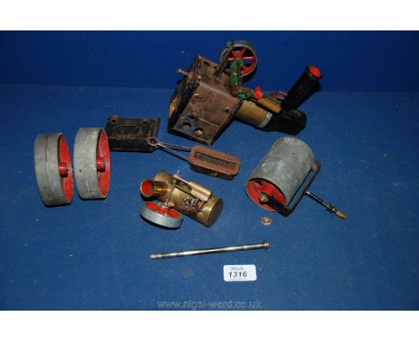 Various components of a Mamod Steam Engine