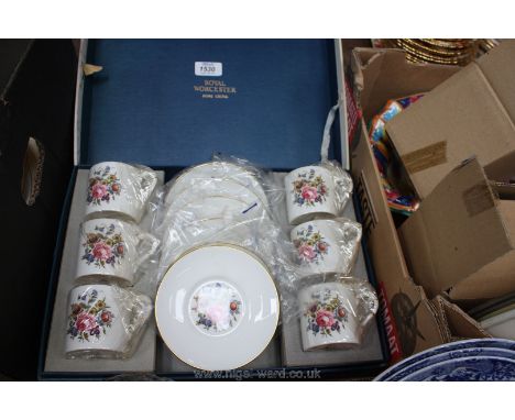 A set of six Royal Worcester coffee Cans and saucers, in a presentation box