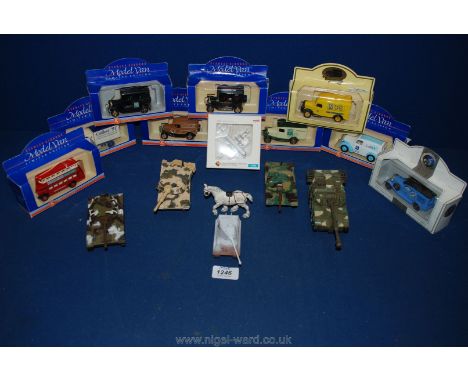 Miscellaneous boxed limited edition model Cars and Vans together with die-cast army tanks, etc.