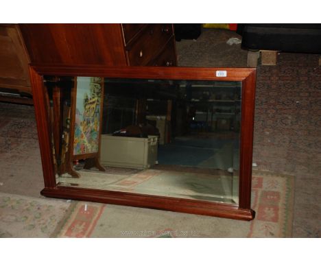 A contemporary Mahogany framed Wall Mirror, 38 3/4'' x 25''