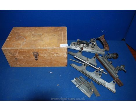 A boxed 'Record Tools' rebating Plane and numerous cutters.