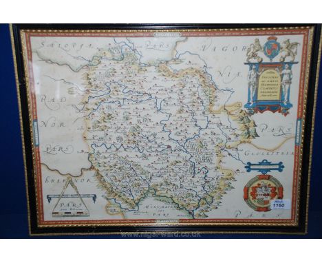A Print of a Saxton Map of Herefordshire