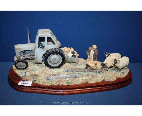 A Border Fine Arts limited edition model 'Frosty Morning' by Ray Ayres model no. B0343 showing a TE20 Fergie with farmer, she