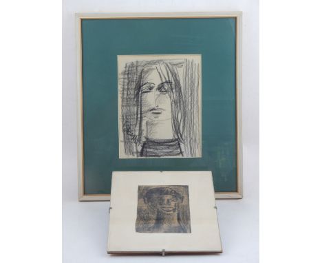 Charles Gassner (South African 1915-77), Portrait Study, head and shoulders, charcoal, signed lower left, 21 x 18cm, together