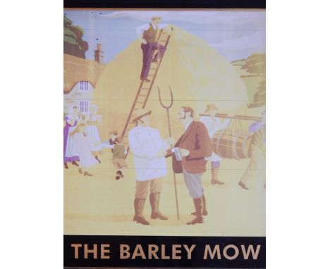 A Fuller's pub sign, from the 'The Barley Mow' in Chiswick, double sided lithograph on aluminium, 121 x 100cm