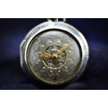 Verge Champlevé Fusee Calendar Pair Case Ongion Onion Silver Repoussé Pocket Watch 1761 Maker Willis