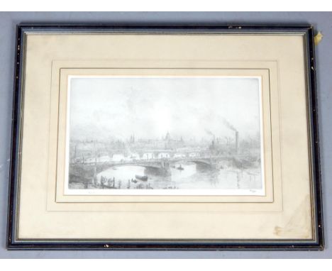 After Wyllie (1851-1931) limited edition Heritage Print, Thames view 22 x 38 cm 