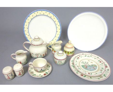Villeroy & Boch American Sampler pattern twenty seven piece tea service for six, a matching cruet and four other pieces.