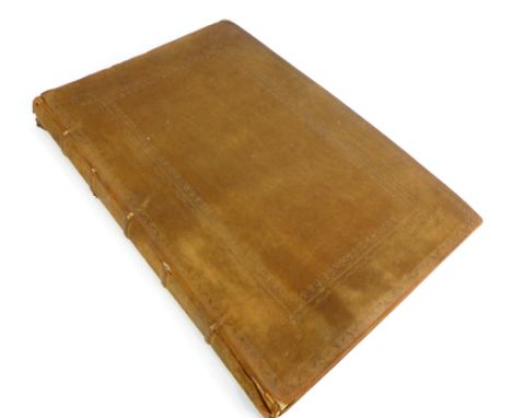 Manuscript commonplace book / day thoughts and journal, with family trees, cuttings in bound book, 19th C.