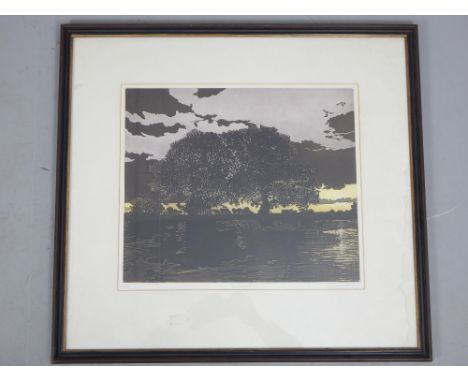 Phil Greenwood, (British b. 1945), Night pool, lithograph, 42/75 signed and dated '75, 39x 46cm