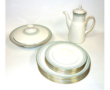 Royal Doulton "Berkshire" pattern part dinner and coffee service, comprising 6 consomme cups with 4 saucers, 6 dinner plates,