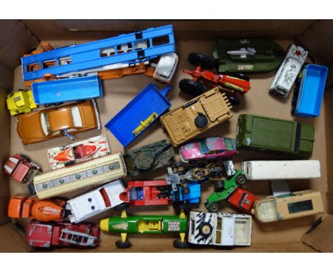 Quantity of diecast military and civilian vehicles including Triang, Matchbox, Dinky, Corgi and others. (a lot) 