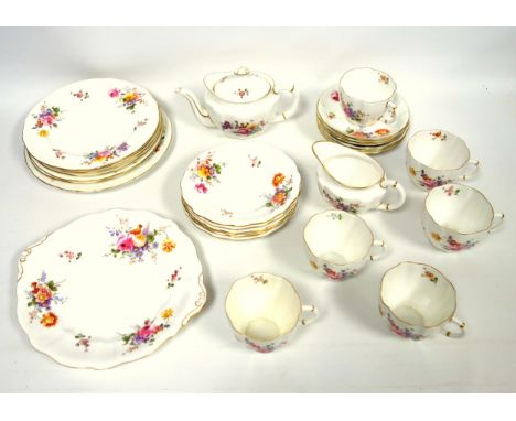 Royal Crown Derby "Posies" pattern tea set comprising 6 teacups with saucers, 6 side plates, 6 dessert plates, (one with smal