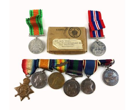 Group of 8 war medals awarded to 6071 2. A. M.  A. C. Elmy. R. F. C., comprising the 1914-1915 star, War and Victory medals t