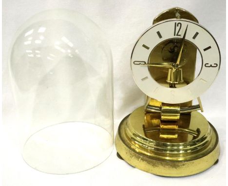 Vintage Keininger impulse clock in glass dome, H: 25 cm. Not available for in-house P&amp;P, contact Paul O'Hea at Mailboxes 