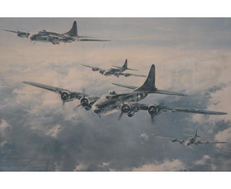 Robert Taylor (b. 1946): first edition print, Memphis Belle, pencil signed by Colonel Robert K Morgan USAF (former Captain of