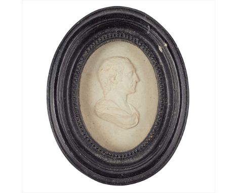 JAMES TASSIE (1735-1799) PORTRAIT MEDALLION OF ROBERT ADAM, DATED 1792 of typical form, depicted in profile, indistinctly imp