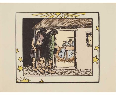 § Jack Butler Yeats R.H.A (Irish 1871-1957)  The wren boys Hand-coloured Cuala Press print, unframed (Dimensions: 12.5cm x 9.