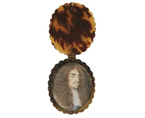 Y CIRCLE OF SAMUEL COOPER (BRITISH 1609-1672) PORTRAIT MINIATURE OF CHARLES II oval, watercolour on vellum, the King facing t