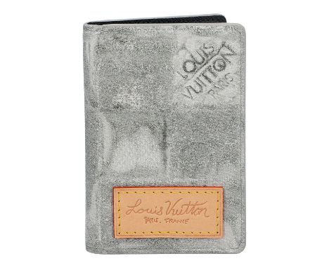 LOUIS VUITTON Kartenetui "POCKET ORGANIZER", Koll. 2021. Damier Salt Serie in Light Grey. Nicht mehr erhältlich - Sammlerstüc