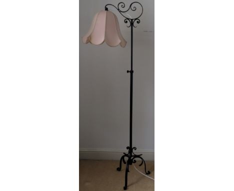 20th century cast metal standard lamp with shade. Approx. 158cms H

used condition not tested 
