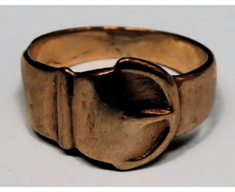 Unhallmarked yellow metal buckle form dress ring. Approx. 4g

Reasonable used condition 