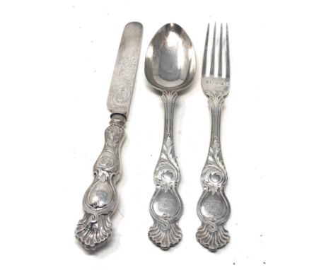 Victorian silver knife fork &amp; spoon sheffield silver hallmarks 