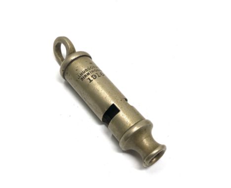 WW1 1916 Dated British Army Whistle J. Hudson &amp; Co