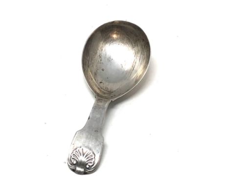 Antique Georgian silver tea caddy spoon London silver hallmarks makers W.E 