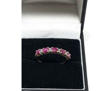 9ct gold ruby &amp; diamond dress ring (1.5g)