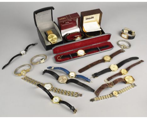 A Collection of Various Mid Century and Later Wrist Watches to include a Services Marine Example, Rubens Prima Datomatic 27, 