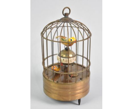 A Reproduction Automaton Birdcage Clock, Working Order, 19cms High